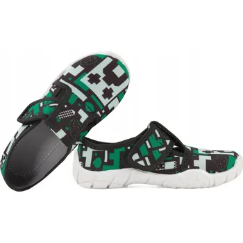 Dívčí bačkory Raweks dětské papuče na suchý zip zelené, velikost 28