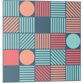 Dlažba Vinylové samolepící dlaždice Geometrie s barevnými tvary 20x20x20