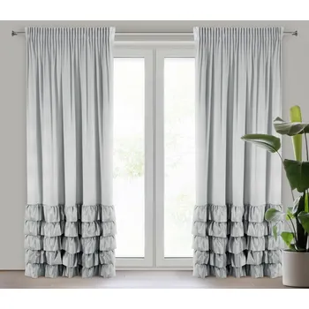 Závěs DANI z veluru zdobený volány 140 x 270 cm