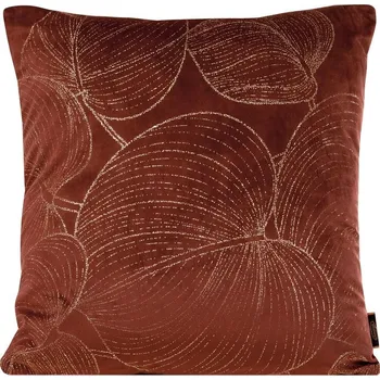 Povlak na polštář BLINK 23 z měkkého sametu se zlatým motivem listů