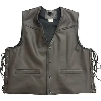 Pánská vesta kožená vesta VP-5 limitovaná edice tmavě hnědá Velikost: 54