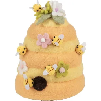 Včelí úl – textilní dekorace – 16x21 cm