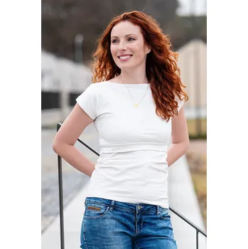 Krásná mamka Kojicí tričko Sofia white NOVĚ NAŠITO! Velikost: L