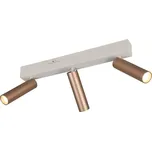 Trio Leuchten 849210365 AMBALA - LED stropní bodové svítidlo v kávové barvě s přepínačem barvy světla 2300 + 3000 + 4000K, LED 3 x 5,5W (Stropní LED trojbodovka se změnou barvy světla)