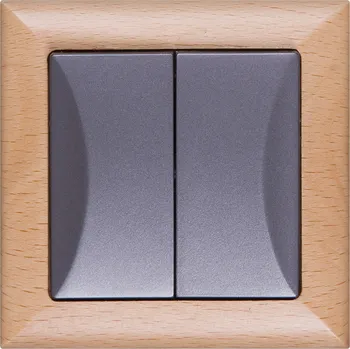 vypínač Dvojitý vypínač Timex-Elektro WP-2Op buk/černá matná