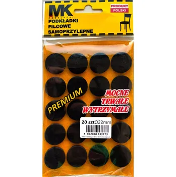 Podložka pod nábytek Samolepicí filcové podložky prémiové kvality, 22 mm, černé