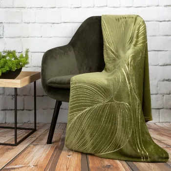 Deka BLANCA měkká a příjemná na dotek se zlatým potiskem s motivem listů leknínu