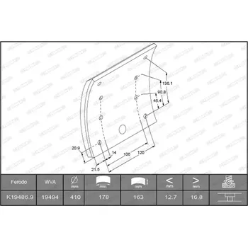 Brzdová destička FERODO Sada brzdového obložení bubnové brzdy PREMIER FE K19486.9-F3672