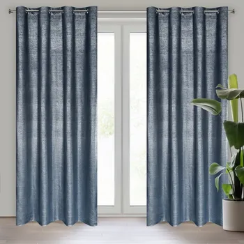 Sametový závěs AMBI se stříbrným potiskem