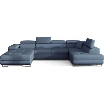 Sedací souprava Rohová rozkládací sedací souprava RODRIGO 345 cm Solid 77 modrá pravá