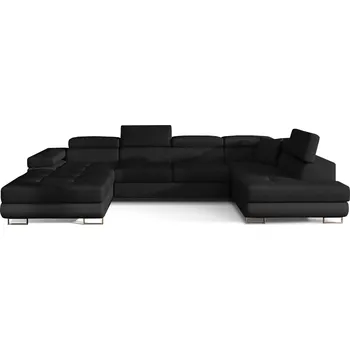 Sedací souprava Rohová rozkládací sedací souprava RODRIGO 345 cm Sawana 14/Soft 11 černá pravá