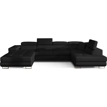 Sedací souprava Rohová rozkládací sedací souprava RODRIGO 345 cm Sawana 14 černá pravá