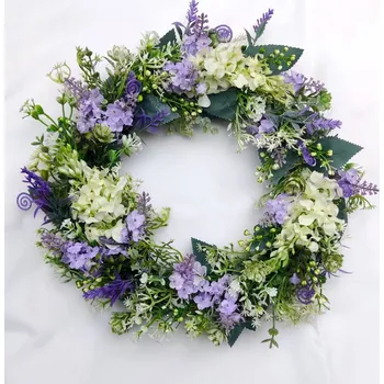 umělá květina Kyticky.cz Luční věnec fialovo-bílý