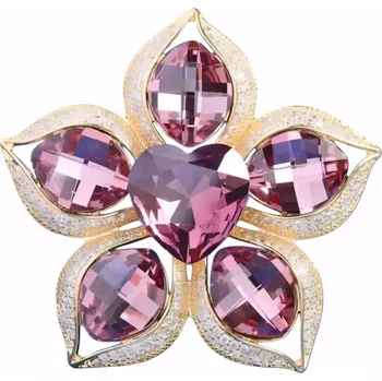 Brož Amparo Miranda® Brož Flower AM38, Barva Purpurová