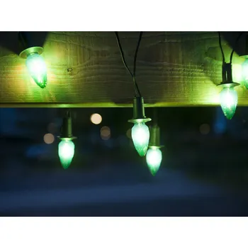 Venkovní osvětlení EXIHAND VENKOVNÍ souprava LED Filament Šiška zelená, možnost prodloužení, černá kabeláž + napájecí trasformátor