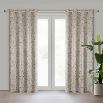 Hotový závěs KORNELIA ze sametu zdobený lesklým potiskem 140 x 250 cm