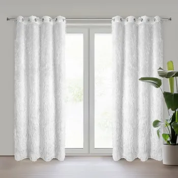 Záclona MARGARET z etamínu zdobená mohérovou nití 140 x 250 cm