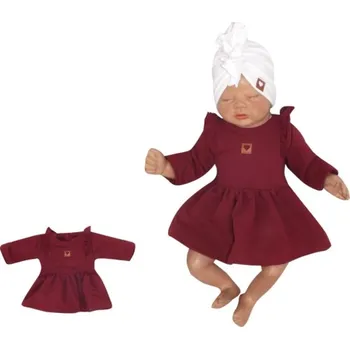 Kojenecké šaty Z&Z Dětské teplákové šatičky/tunika Princess - bordó, vel. 62, Velikost koj. oblečení 62 (2-3m)