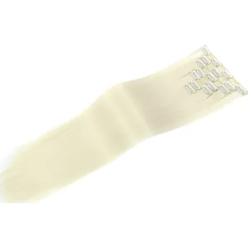 Příčesek Clip in vlasy - sada - 57 cm, 7 - dílná, odstín 60 - 60 (ledová blond)