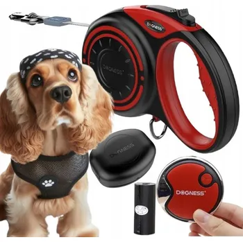 Vodítko pro psa VODÍTKO PRO PSA automatická PÁSKA + příslušenství DOGNESS 4 m do 20 kg vel. M