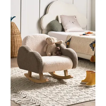 Křeslo Dětské houpací křeslo béžové buklé interiér dětský pokoj Beliani