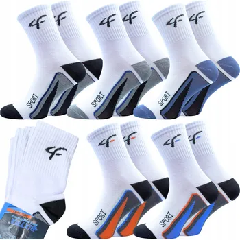 Pánské ponožky NIKO Ponožky PÁNSKÉ PONOŽKY SPORTOVNÍ BAVLNĚNÉ PONOŽKY bílá velikost 43-46