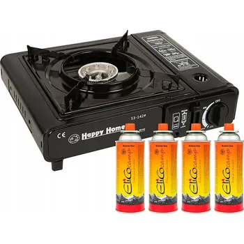 Turistický vařič 53-212# Turistický plynový vařič v kufříku + 4 kartuše