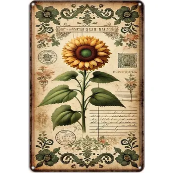 Plechová cedule BAF Vintage kovová cedule Slunečnice 30 x 20 cm
