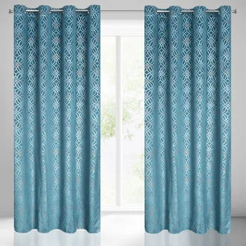 Závěs ARETA ze sametu s gradientním stříbrno-zlatým vzorem ve stylu boho 140 x 250 cm