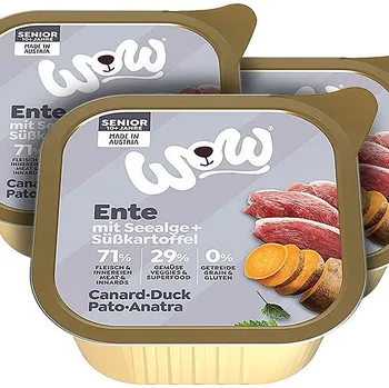 Krmivo pro psa WOW paštika Kachna s batáty Senior 3 × 150 g