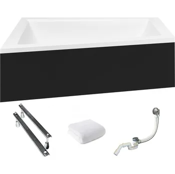 Vana Asymetrická akrylátová vana Besco Intima, odtok uprostřed, 160 x 90 cm