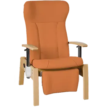 Sedací souprava GAVOTA C2-2-V pečovatelské křeslo, pevné, s polohováním obsluhou, opěrák comfort, výškově stavitelné područky, dřevěný rám, látka oranžová