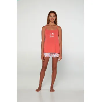 Dámské pyžamo Vamp - Dvoudílné dámské pyžamo 20284 - Vamp coral berry M
