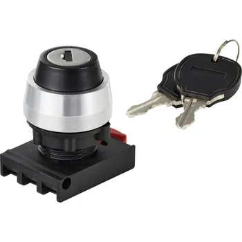 vypínač TRU COMPONENTS TC-12835264 ONPOW26BK-Y/21 uzamykatelný spínač - čelní prvek otočný přepínač černá 2 x 90 ° 1 ks