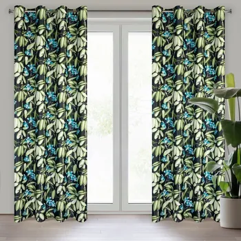 Závěs LONI, zatemňující s potiskem exotických orchidejí 140 x 250 cm