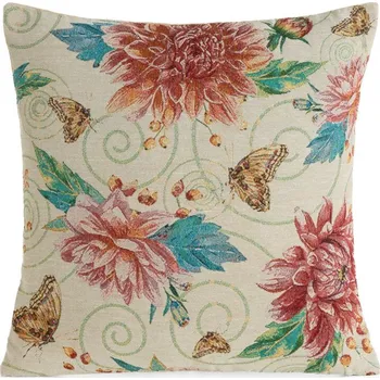 Žakárový povlak na polštář GOBELIN s rostlinným motivem