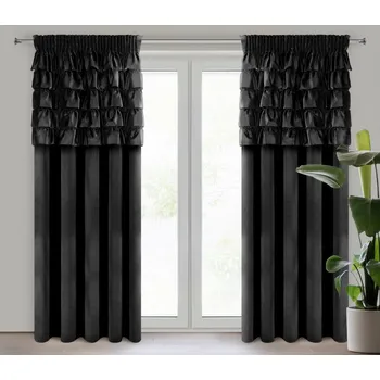 Závěs AURA ze sametu zdobený jemnými volány 140 x 270 cm