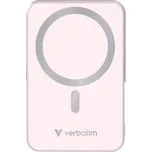 Magnetická powerbanka "Charge n Go", růžová, bezdrátová, 10 000 mAh, VERBATIM 32267