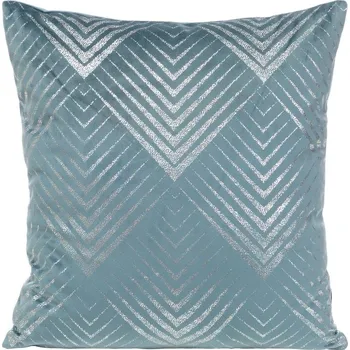 Sametový povlak na polštář BLINK 36 se stříbrným geometrickým potiskem