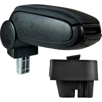 Autodoplněk PROTEC Loketní opěrka, PEUGEOT 207 / 207 SW / 207 CC, syntetická kůže, černá, bílé prošití od 2006