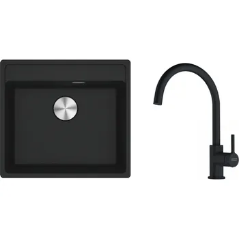 Granitový dřez Franke MRG 610-52 RTL matná černá+FC 6018.901 114.0700.787