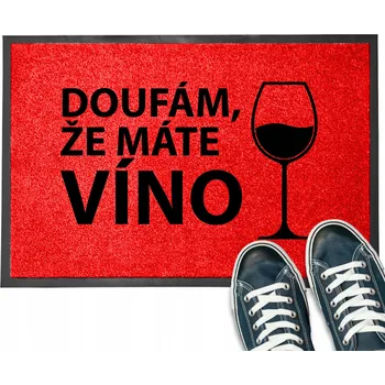 Vstupní rohožka červená 40x60 NÁPIS Vstup na vlastní nebezpečí