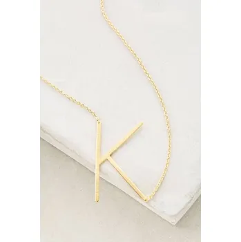 Náhrdelník Carla Dámský náhrdelník z chirurgické oceli písmeno K Brenda pozlacený