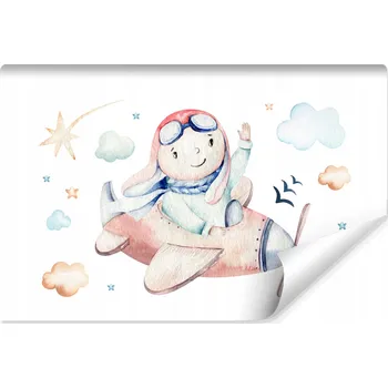 Fototapeta Fototapeta do dětského pokoje letadlo a mráčky 270x180 cm