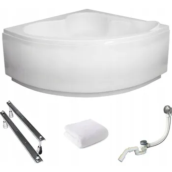 Vana Rohová vana s obkladem Standard 130x130 Polimat sifon nožičky držák na ručník