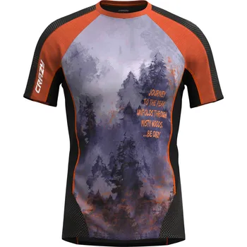 Pánské tričko Crazy tričko Air - pánské - černé/červené s motivem stromů Velikost: M