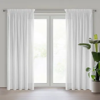 Závěs AGIS z etamínu zdobený po celé ploše moherovou nití 140 x 270 cm