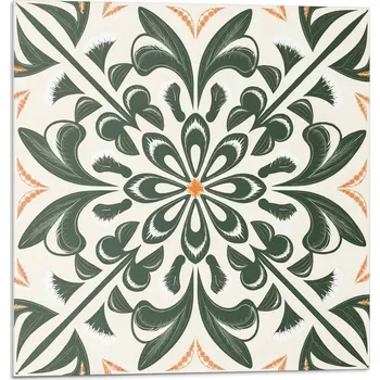 Obraz Dlaždice S Potiskem Vinylové Samolepící Květinový vzor s listy 20x20x20