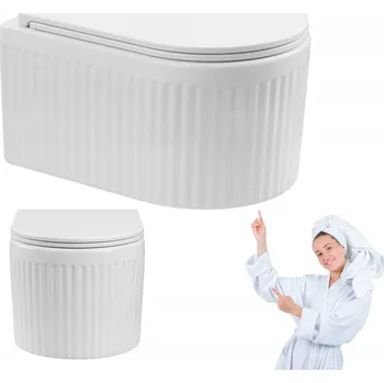 Klozet Závěsná WC mísa Invena GLAMOUR S DRÁŽKAMI (RYFLOWANÁ)