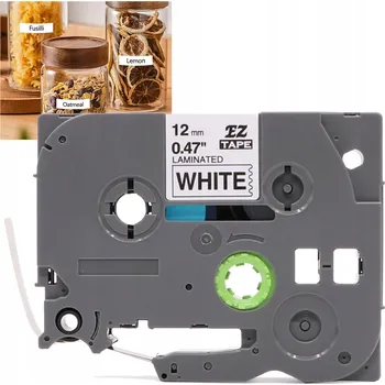 Pásek do tiskárny Páska 12mm pro Brother TZ231 AZE231 PT-H105 TZe-231 bílá s černým potiskem